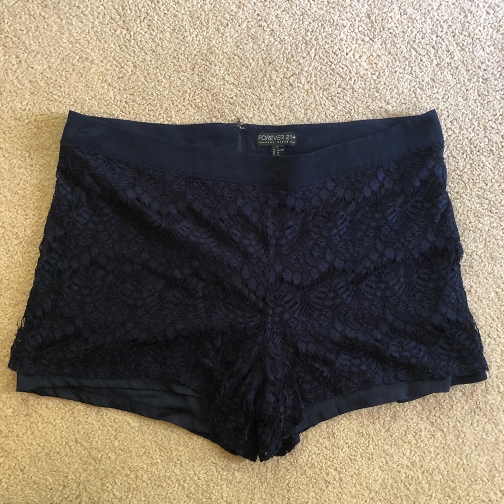 Forever 21 Navy Lace Shorts